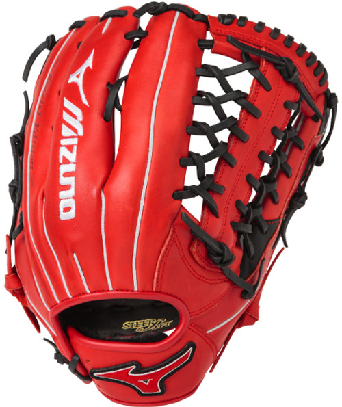 12.75 Inch Mizuno MVP Prime SE Red/Black GMVP1277PSE5 Adult Outfield Baseball Glove