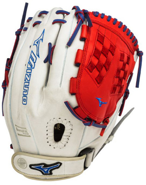 12.5 Inch Mizuno MVP Prime SE Silver/Red/Royal GMVP1250PSEF3 Fastpitch Softball Glove