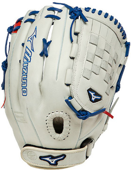 13 Inch Mizuno MVP Prime SE Silver/Red/Royal GMVP1300PSEF1 Women's Fastpitch Softball Glove