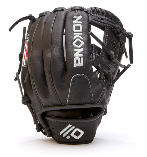 11.5 Inch Nokona AmericanKIP A-1150 Black Adult Infield Glove