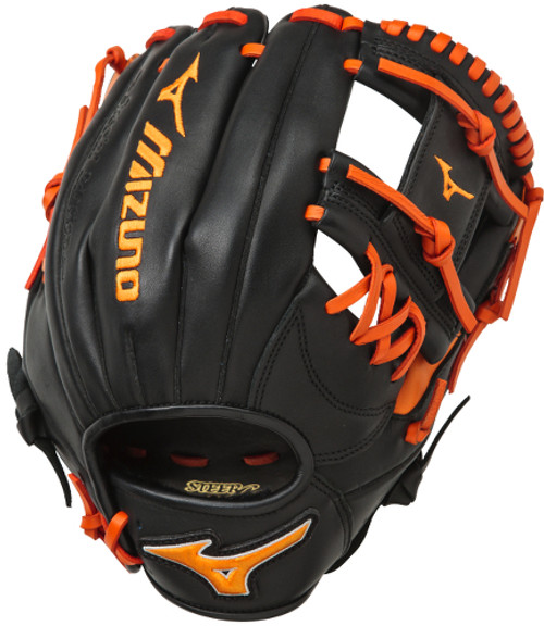 11.5 Inch Mizuno MVP Prime SE Black/Orange GMVP1154PSE5 Adult Infield Baseball Glove