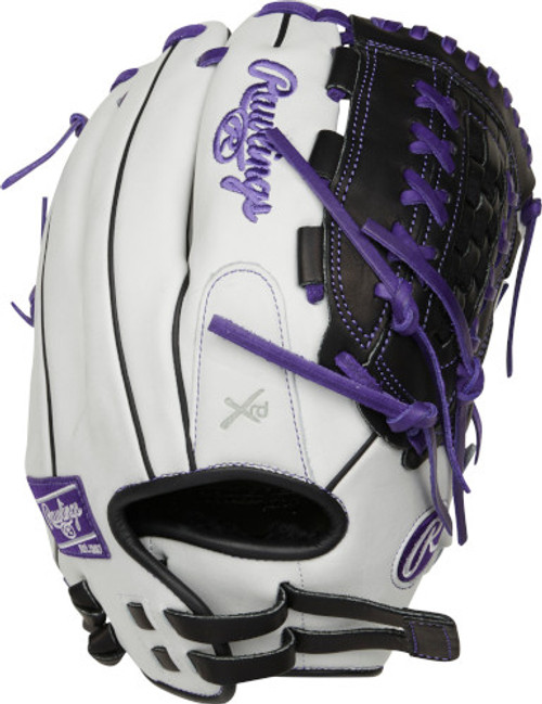 12.5 Inch Rawlings Liberty Advanced Color Series RLA125-18PU Women's White/Purple/Black Fastpitch Softball Glove