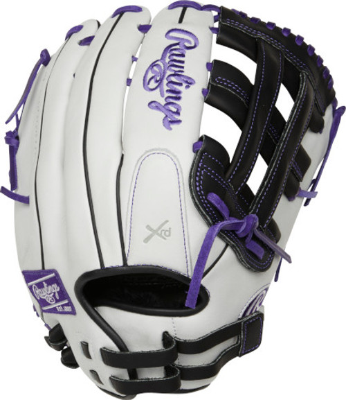 13 Inch Rawlings Liberty Advanced Color Series RLA130-6PU Women's White/Purple/Black Fastpitch Softball Glove