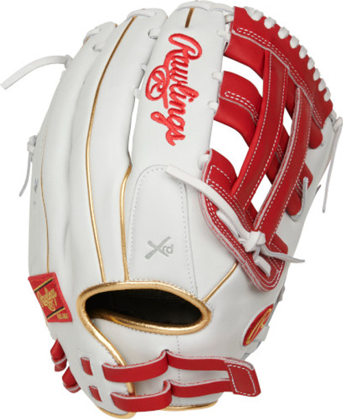 13 Inch Rawlings Liberty Advanced Color Series RLA130-6S Women's White/Scarlet/Gold Fastpitch Softball Glove