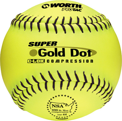 Worth Gold Dot C-LOK YS44NS4 12 Inch NSA Slowpitch Softball