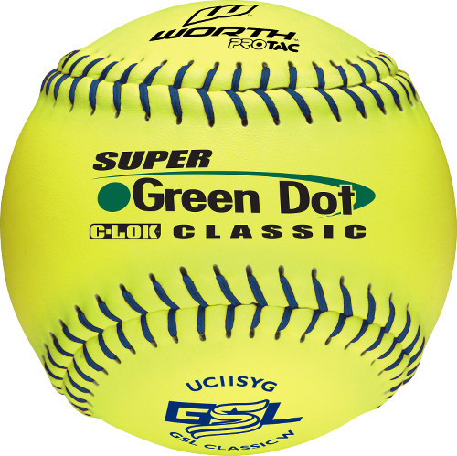 Worth Green Dot C-LOK UC11SYG 11 Inch GSL Slowpitch Softball