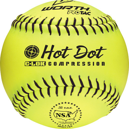 Worth Hot Dot C-LOK NHD11SY 11 Inch NSA Slowpitch Softball