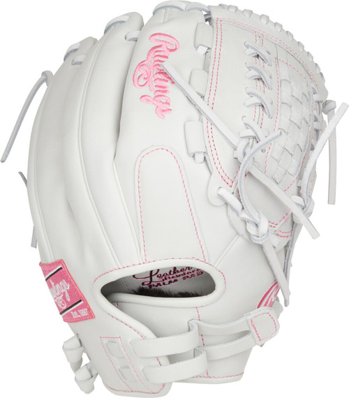 12.5 Inch Rawlings Liberty Advanced Color Series Women's Fastpitch Softball Glove - White/Pink