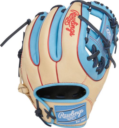 Rawlings Heart of the Hide Adult Camel/Columbia Blue 11.5 Inch Infield Baseball Glove