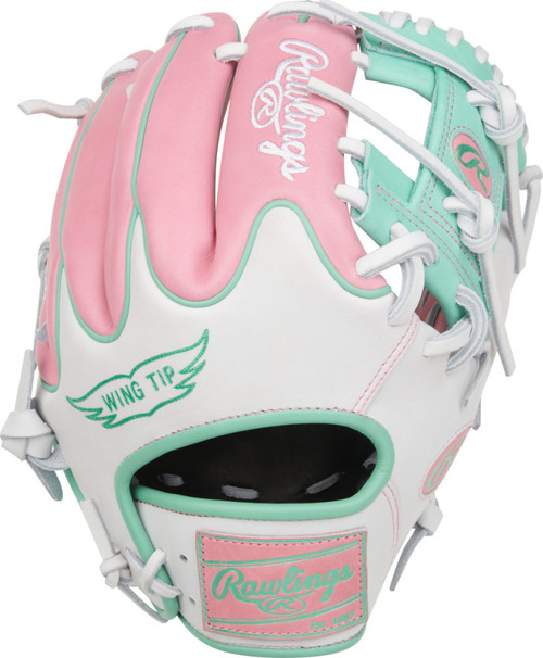 Rawlings Heart of the Hide Adult Pink/White/Mint 11.5 Inch Infield Baseball Glove