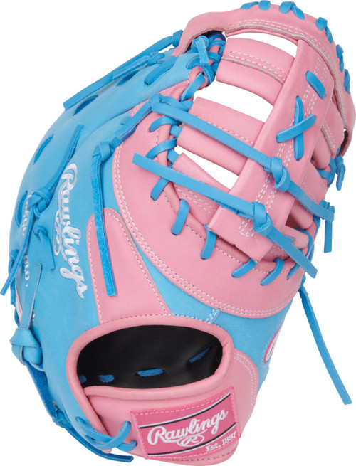 Rawlings Heart of the Hide Pink/Columbia Blue 12.25 Inch Firstbase Baseball Mitt