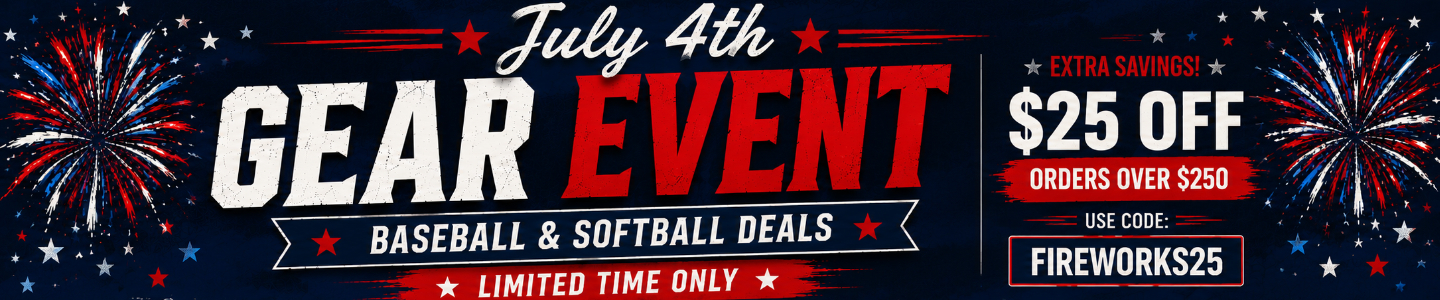 July 4th Gear Event - baseball and softball deals with limited-time savings at HQ4Sports