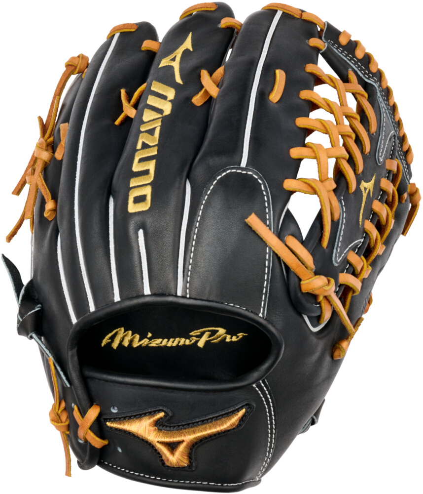 12.75 Inch Mizuno Pro Adult Outfield Baseball Glove - Black
