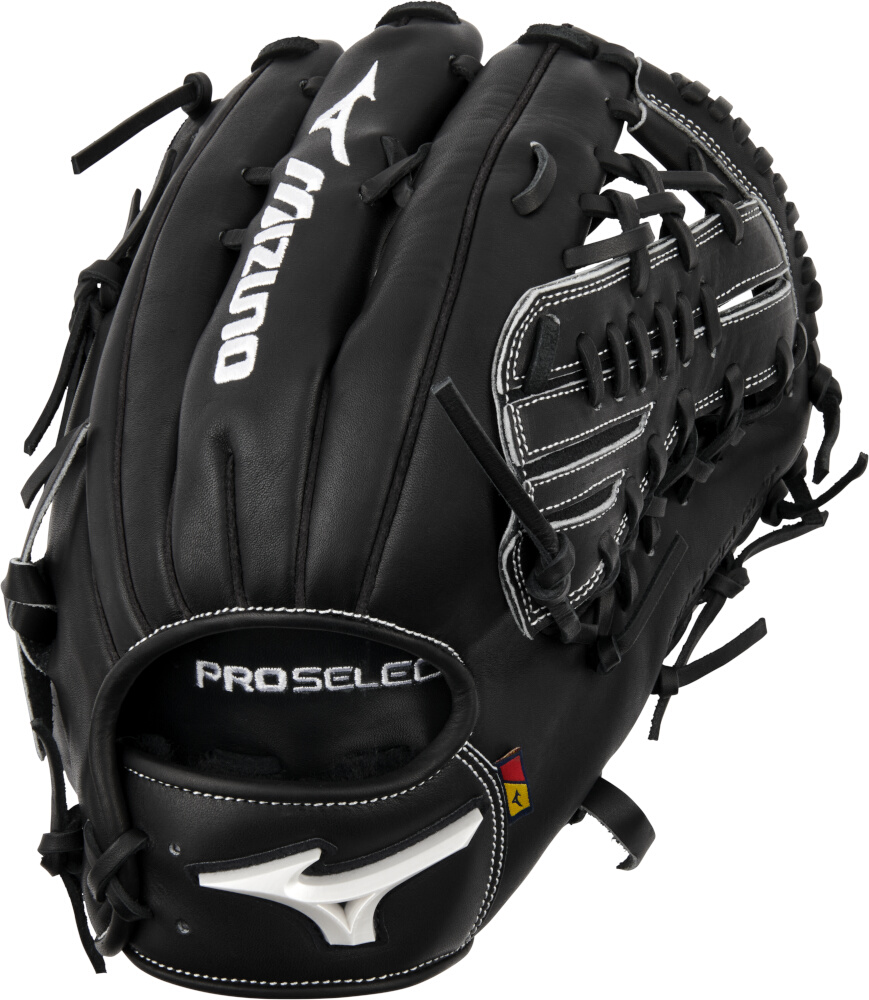 12.75 Inch Mizuno Pro Select Adult Outfield Baseball Glove - Black