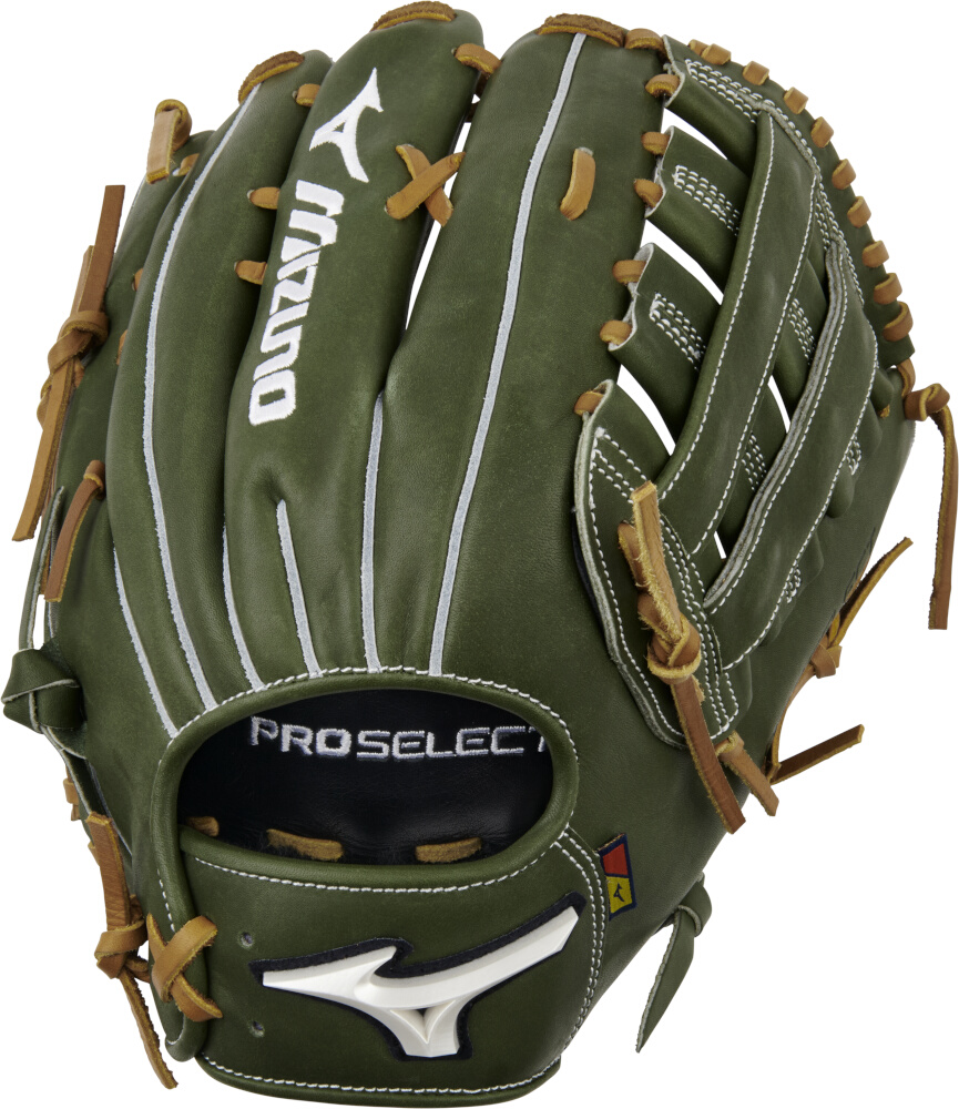12.75 Inch Mizuno Pro Select Adult Outfield Baseball Glove - Green