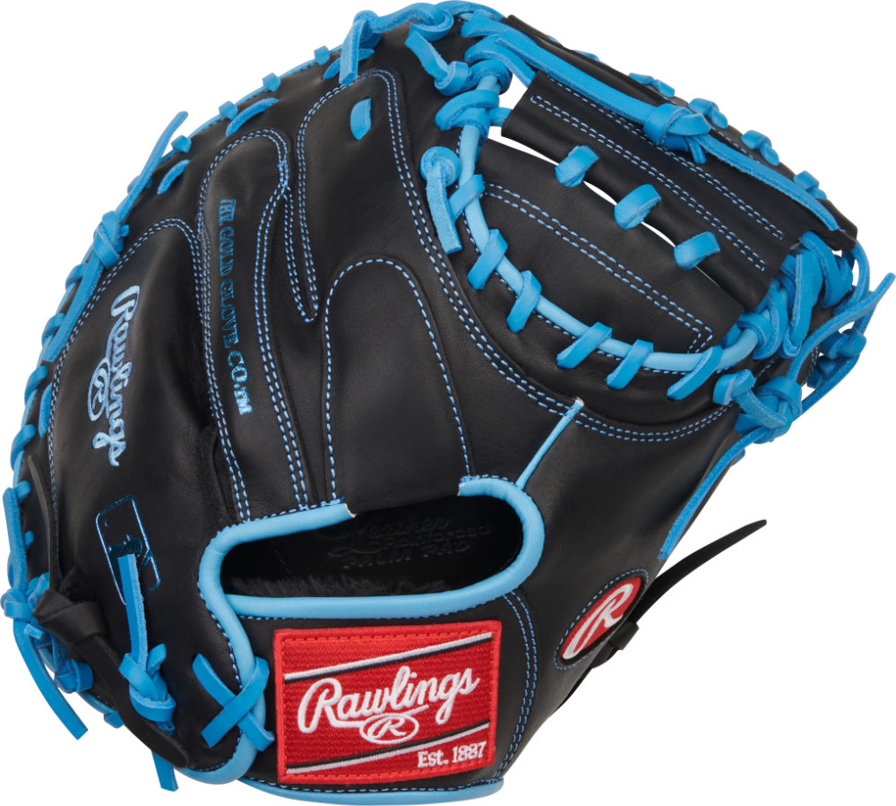 Rawlings R9 Black/Columbia Blue 32.5 Inch Catcher's Baseball Mitt