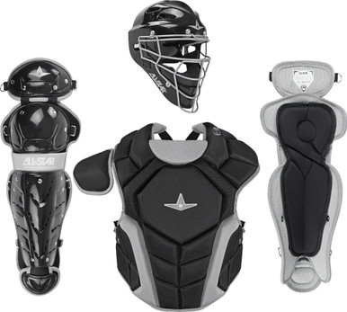 Lot équipement Baseball Catcher - Protège-poitrine Noir, Taille Enfant Ou Petit Adulte