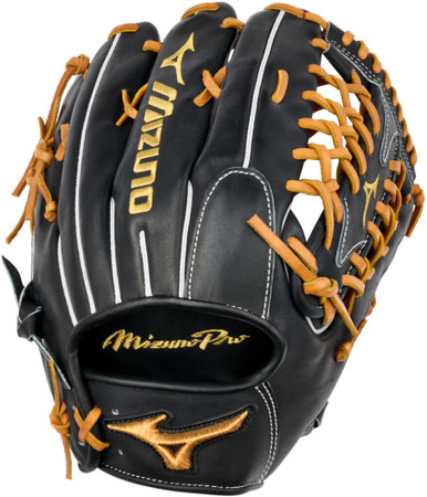 12.75 Inch Mizuno Pro Adult Outfield Baseball Glove - Black
