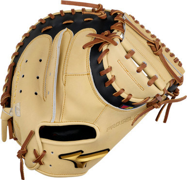 33.5 Inch Mizuno Pro Select Adult Catcher's Baseball Mitt - Camel
