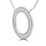 1/2 CTW Baguette Diamond Three-Row Circle Necklace in 18K White Gold (MD190299)