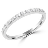 1/6 CTW Round Diamond Semi-Eternity Wedding Band Ring in 14K White Gold (MD200026)