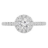 4/5 CTW Round Diamond Cathedral Halo Engagement Ring in 14K White Gold with Accents (MD200121)