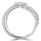 1 1/2 CTW Round Diamond Three-row Spiral Cocktail Ring in 18K White Gold (MDR220002)