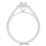 4/5 CTW Round Diamond Halo Engagement Ring in 14K White Gold with Accents (MD230027)