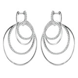 1 1/2 CTW Round Diamond Drop/Dangle Earrings in 14K White Gold (MD120109)