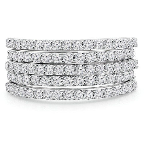 1 CTW Round Diamond Cocktail Ring in 14K White Gold (MDR150002)