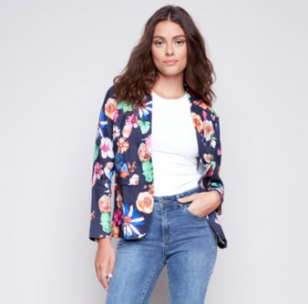 Charlie B- Printed Linen Blazer