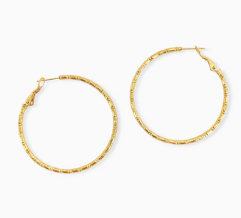 Water Resistant Textured Large Hoop Earrings