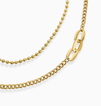 Double Strand Gold Link Necklace