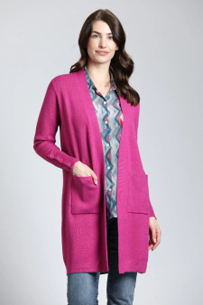 APNY- Open Front Cardigan with Button Sleeve