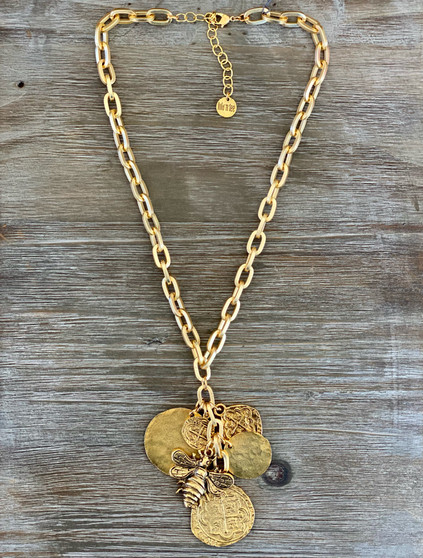 Lula 'N Lee- Matte Gold Chain with Pendants