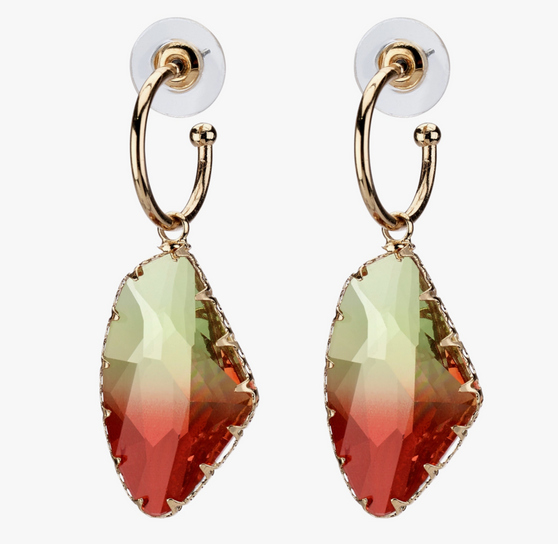 Island Designs- Flashy Glass Earrings Orange