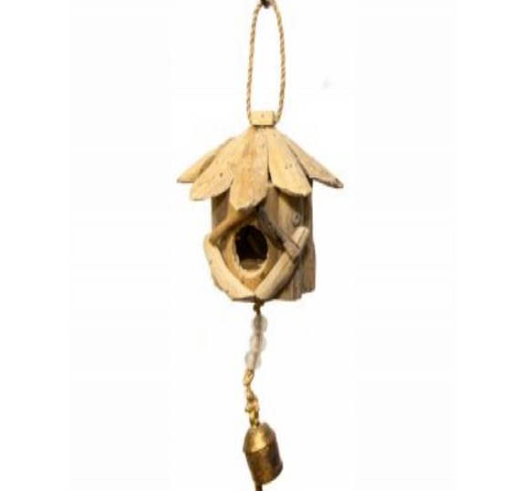 Moksha- Miniature Bird House Bead and Bell