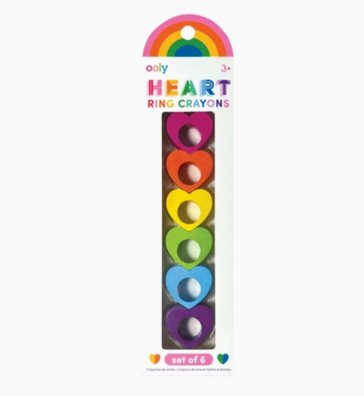 Ooly- Heart Ring Crayons (Set of 6)