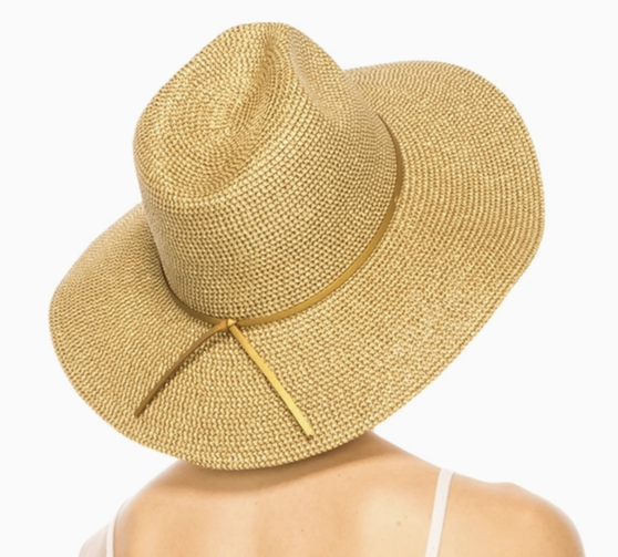 Metallic Shimmer Panama Straw Hat