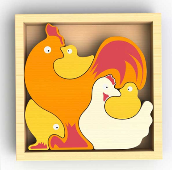 Begin Again- Chicken Family Puzzle and Playset