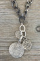 Lula 'N Lee- Hematite Chain Necklace with Silver Pewter Pendants