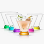 JoyJolt- Set of 6 Colored Martini Glasses