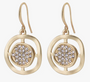 Island Designs- Round Hook with Pave Center Earrings Gold