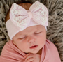 ILY Bean- Pink Lace and Pearl Trim Newborn Hat