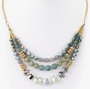 Island Designs- 3 Strand Faceted Great Bead Chain Necklace