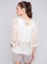 Charlie B- Crochet Dolman Boat Neck Sweater