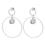 Island Designs- Double Hoop Round Earrings with Crystal Drop