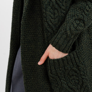 Ladies Classic Fit Long Cardigan with Hood