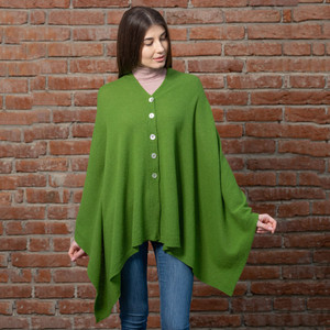 Lambswool Shawl LLS-100 Lambswool Green SAOL Knitwear Front View