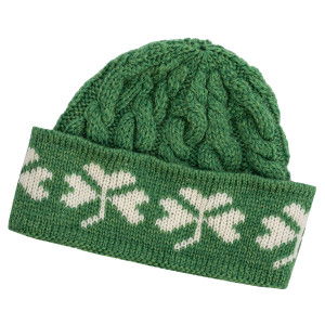 Shamrock Knit Merino Wool Hat MM256 Army Green SAOL Knitwear